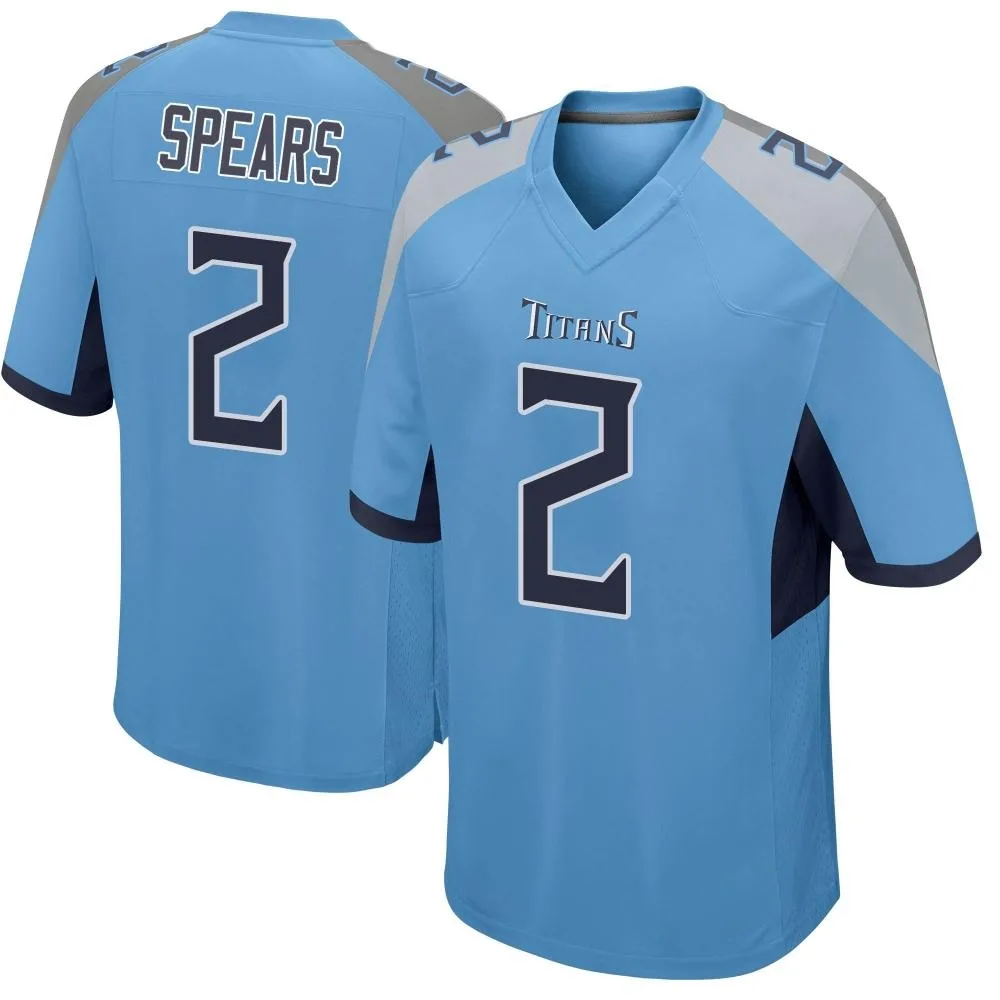 Men's Tennessee Titans Tyjae Spears Nike Game Light Blue Jersey Men's Tennessee Titans Tyjae Spears Nike Game Light Blue Jersey