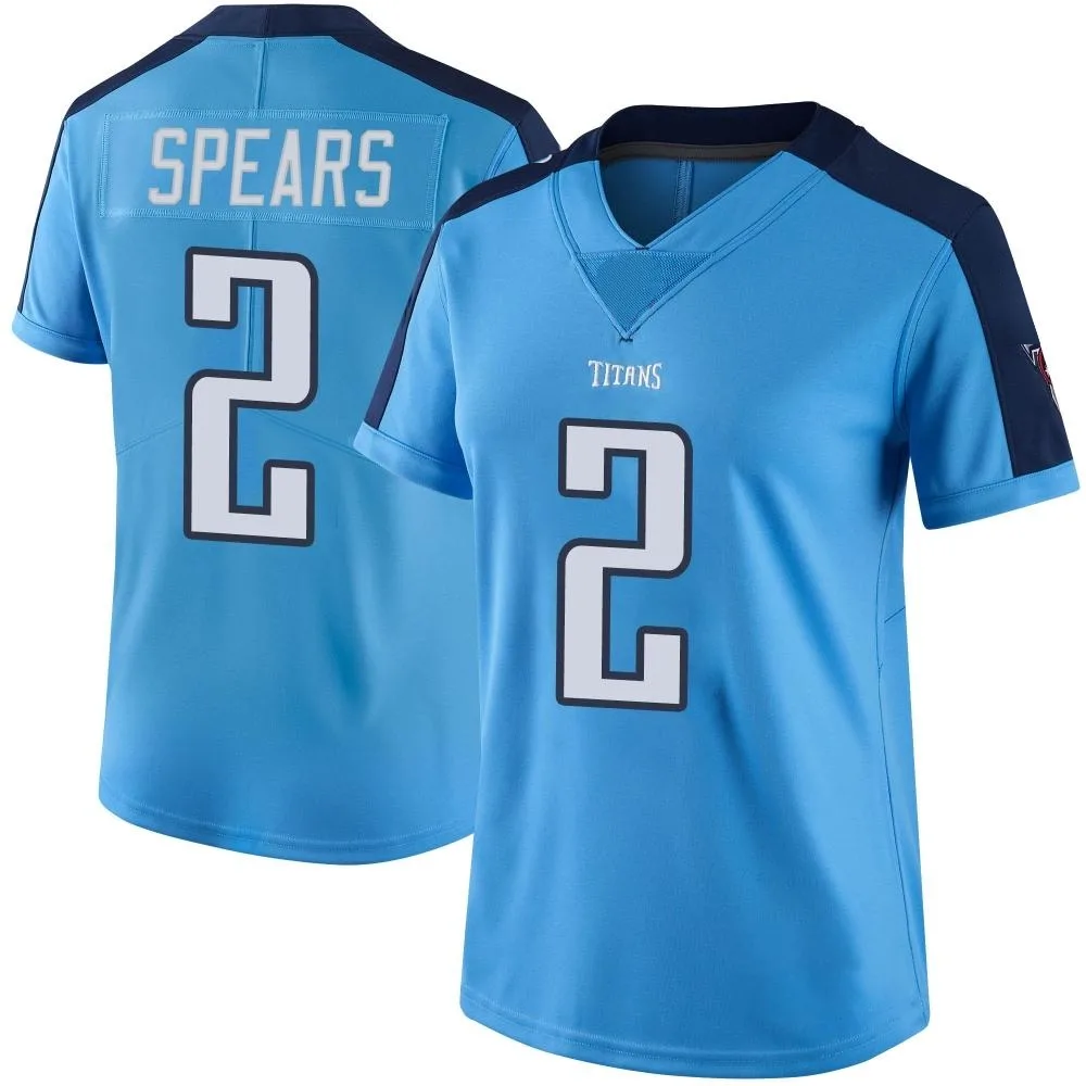 Women's Tennessee Titans Tyjae Spears Nike Color Rush Limited Light Blue Jersey Women's Tennessee Titans Tyjae Spears Nike Color Rush Limited Light Blue Jersey