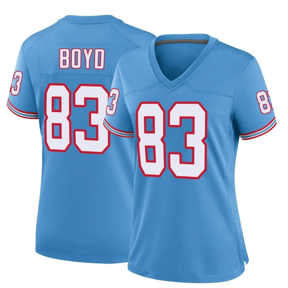 Women's Tennessee Titans Tyler Boyd Nike Oilers Throwback Alternate Game Light Blue Jersey Women's Tennessee Titans Tyler Boyd Nike Oilers Throwback Alternate Game Light Blue Jersey