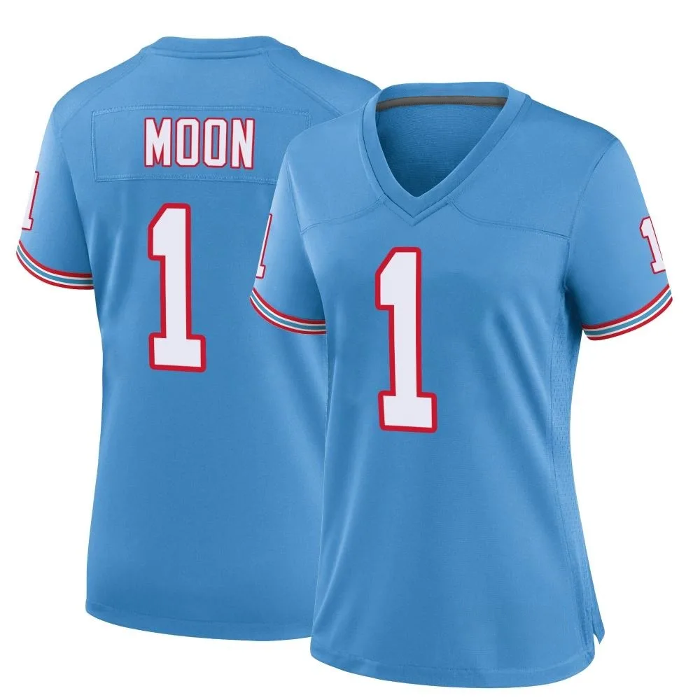 Women's Tennessee Titans Warren Moon Nike Oilers Throwback Alternate Game Light Blue Jersey Women's Tennessee Titans Warren Moon Nike Oilers Throwback Alternate Game Light Blue Jersey
