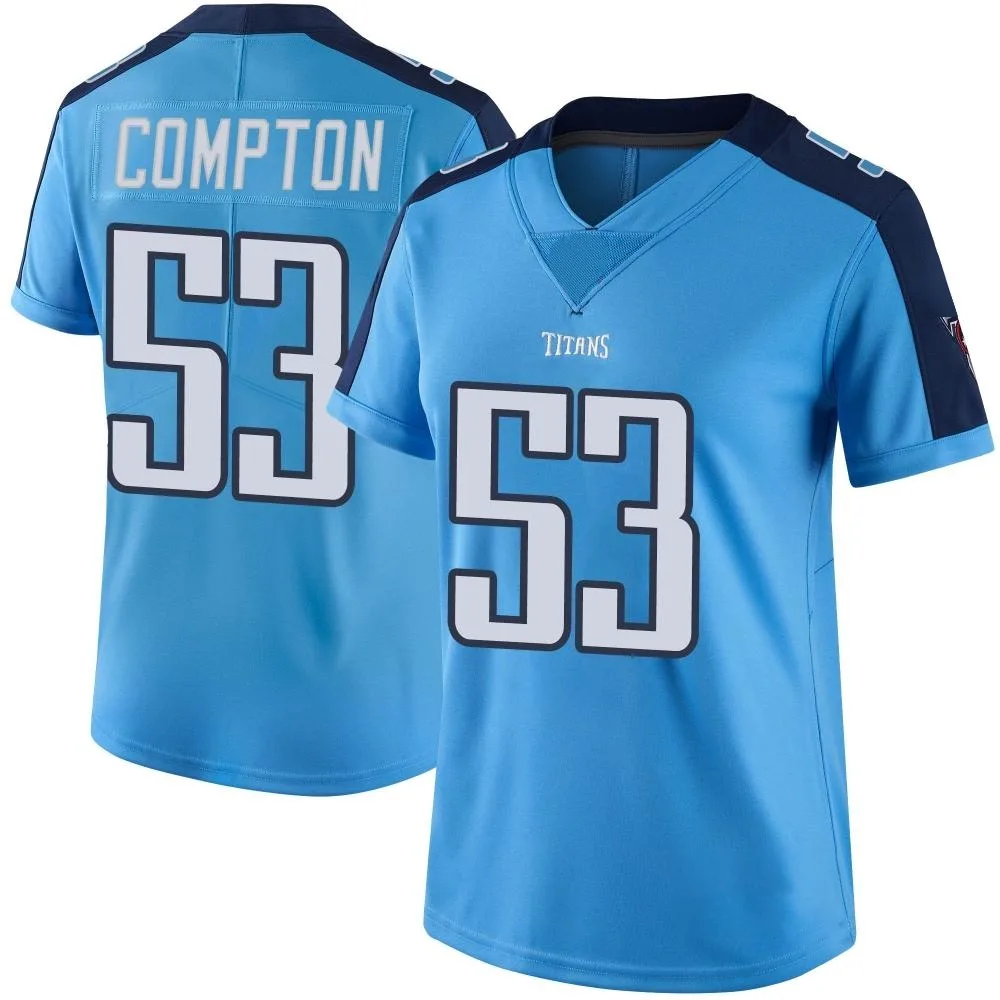 Women's Tennessee Titans Will Compton Nike Color Rush Limited Light Blue Jersey Women's Tennessee Titans Will Compton Nike Color Rush Limited Light Blue Jersey