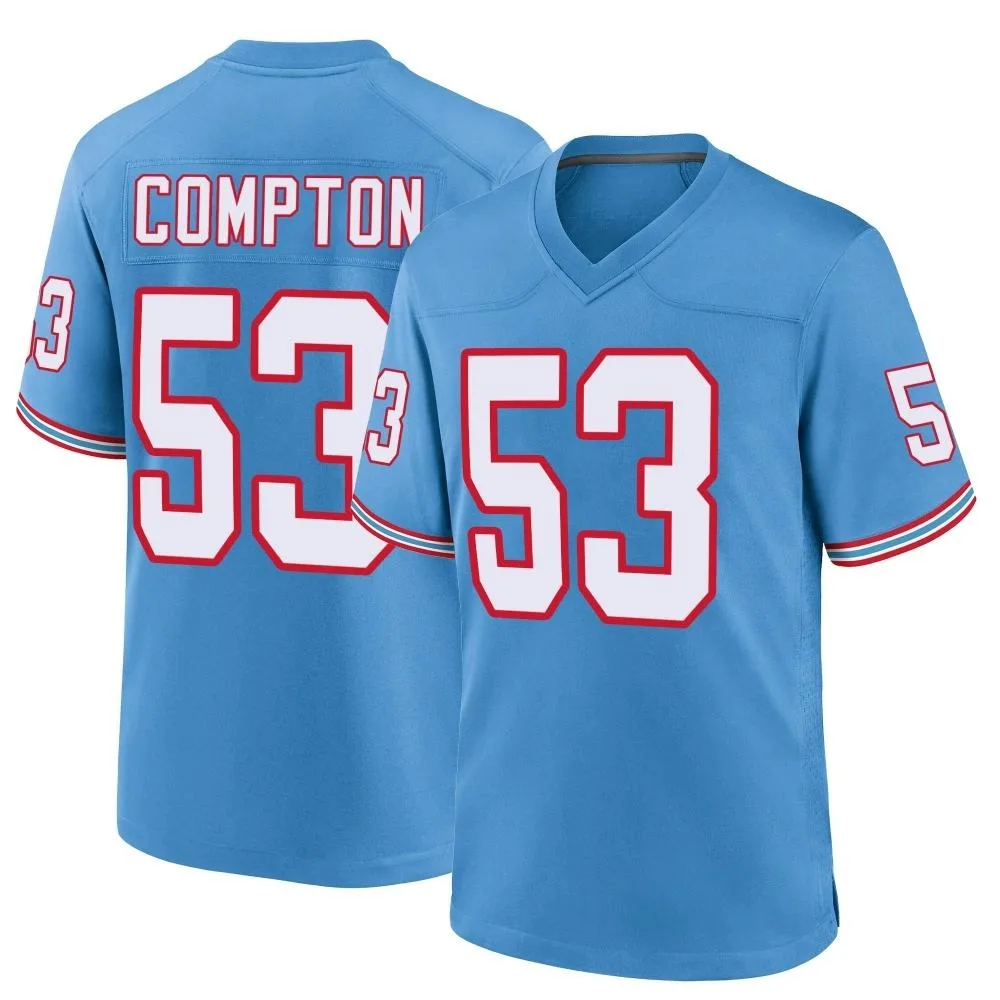 Youth Tennessee Titans Will Compton Nike Oilers Throwback Alternate Game Light Blue Jersey Youth Tennessee Titans Will Compton Nike Oilers Throwback Alternate Game Light Blue Jersey