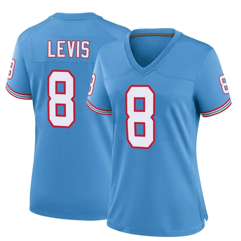 Women's Tennessee Titans Will Levis Nike Oilers Throwback Alternate Game Light Blue Jersey Women's Tennessee Titans Will Levis Nike Oilers Throwback Alternate Game Light Blue Jersey